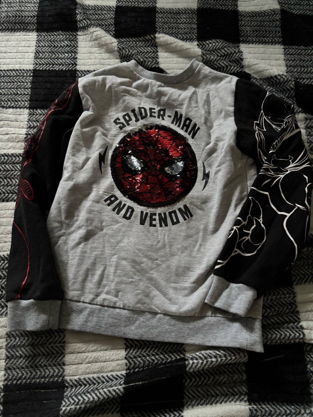 Boys large 10/12 spiderman crew neck sweater